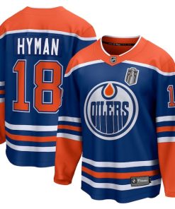 Zach Hyman Edmonton Oilers  2025 Stanley Cup Final Home Breakaway Jersey - Royal