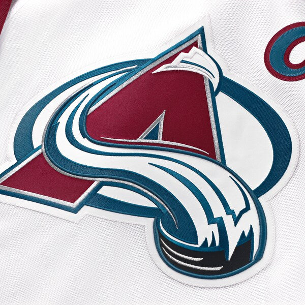 Cale Makar Colorado Avalanche Away Premium Jersey - White/Burgundy/Navy - Image 5