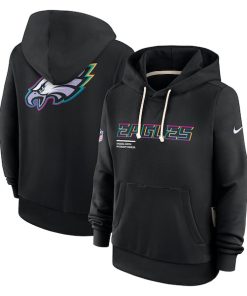 Philadelphia Eagles Nike Women's 2025 NFL Crucial Catch Sideline Standard Issue Dri-FIT Hoodie - Black