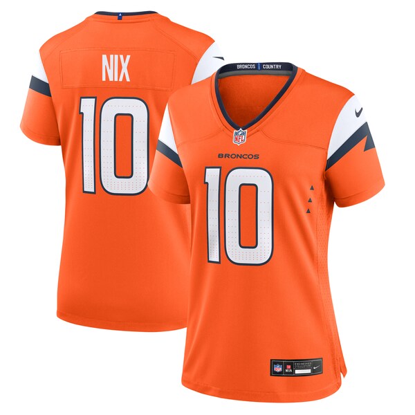 Bo Nix Denver Broncos Nike Women's Game Jersey - Orange