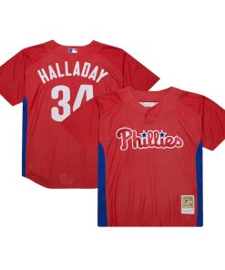Roy Halladay Philadelphia Phillies Cooperstown Collection 2010 Batting Practice Jersey - Red