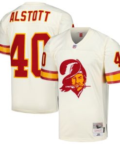 Alternative view of Mike Alstott Tampa Bay Buccaneers Chainstitch Legacy Jersey - Cream