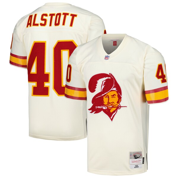 Mike Alstott Tampa Bay Buccaneers Chainstitch Legacy Jersey - Cream - Image 2