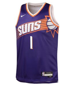 Alternative view of Devin Booker Phoenix Suns Nike Youth Swingman Jersey - Icon Edition - Purple