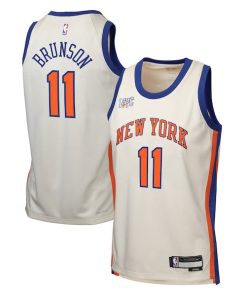 Jalen Brunson New York Knicks Nike Youth 2025/26 City Edition Swingman Jersey - Cream