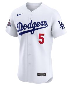 Alternative view of Freddie Freeman Los Angeles Dodgers Nike 2024 World Series Champions Home Elite Player Jersey - White