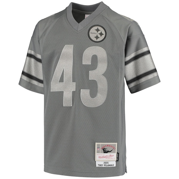 Troy Polamalu Pittsburgh Steelers Youth 2005 Retired Player Metal Replica Jersey - Charcoal - Image 2