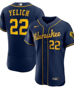 Christian Yelich Milwaukee Brewers Nike Alternate Authentic Player Jersey - Navy