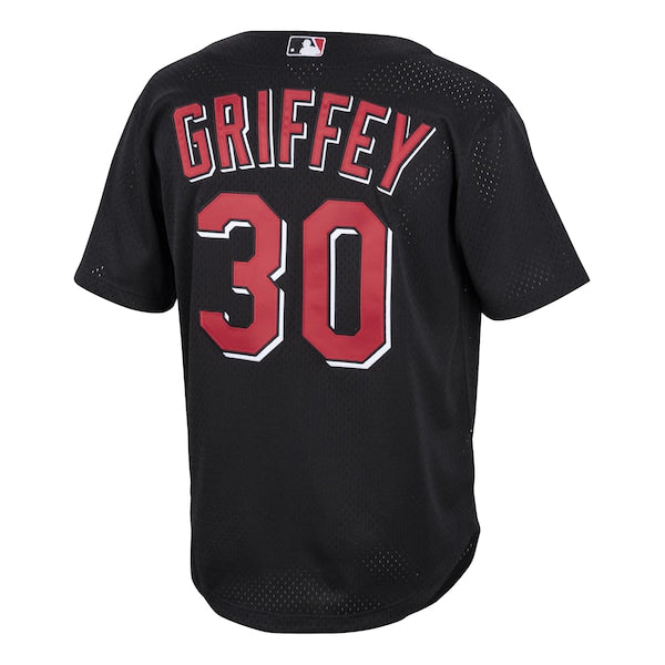 Ken Griffey Jr. Cincinnati Reds Cooperstown Collection Mesh Batting Practice Button-Up Jersey? - Black - Image 3