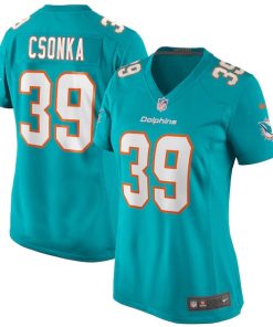 Alternative view of Larry Csonka Miami Dolphins Nike Women's Game Retired Player Jersey - Aqua/White