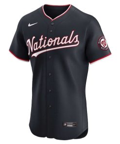 Alternative view of Washington Nationals Nike Alternate Vapor Premier Elite Patch Jersey - Navy