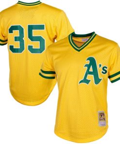 Rickey Henderson Oakland Athletics Cooperstown Mesh Batting Practice Jersey - Yellow