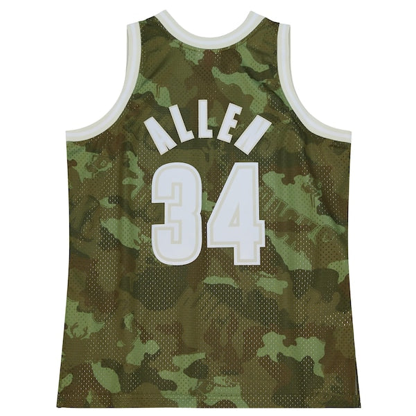 Ray Allen Milwaukee Bucks Hardwood Classics 2000/01 Ghost Green Swingman Jersey - Camo - Image 3