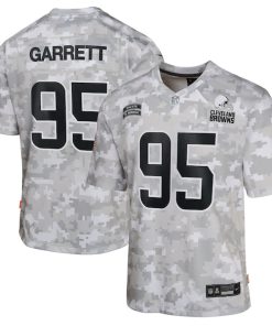Myles Garrett Cleveland Browns Nike Youth 2024 Salute to Service Game Jersey - Arctic Camo