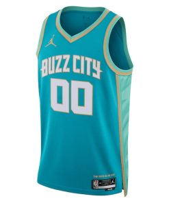 Alternative view of Charlotte Hornets Jordan Brand Unisex 2023/24 Custom Swingman Jersey - Teal - City Edition