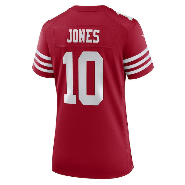 Mac Jones San Francisco 49ers Nike Women's Team Game Jersey - Scarlet - Image 3