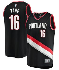Yang Hansen Portland Trail Blazers  Fast Break Replica Jersey - Icon Edition - Black