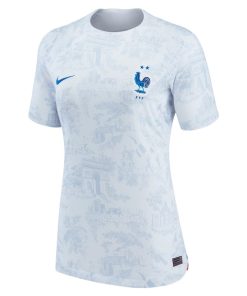 Alternative view of France National Team Nike Women's 2022/23 Away Breathe Stadium Replica Blank Jersey - White