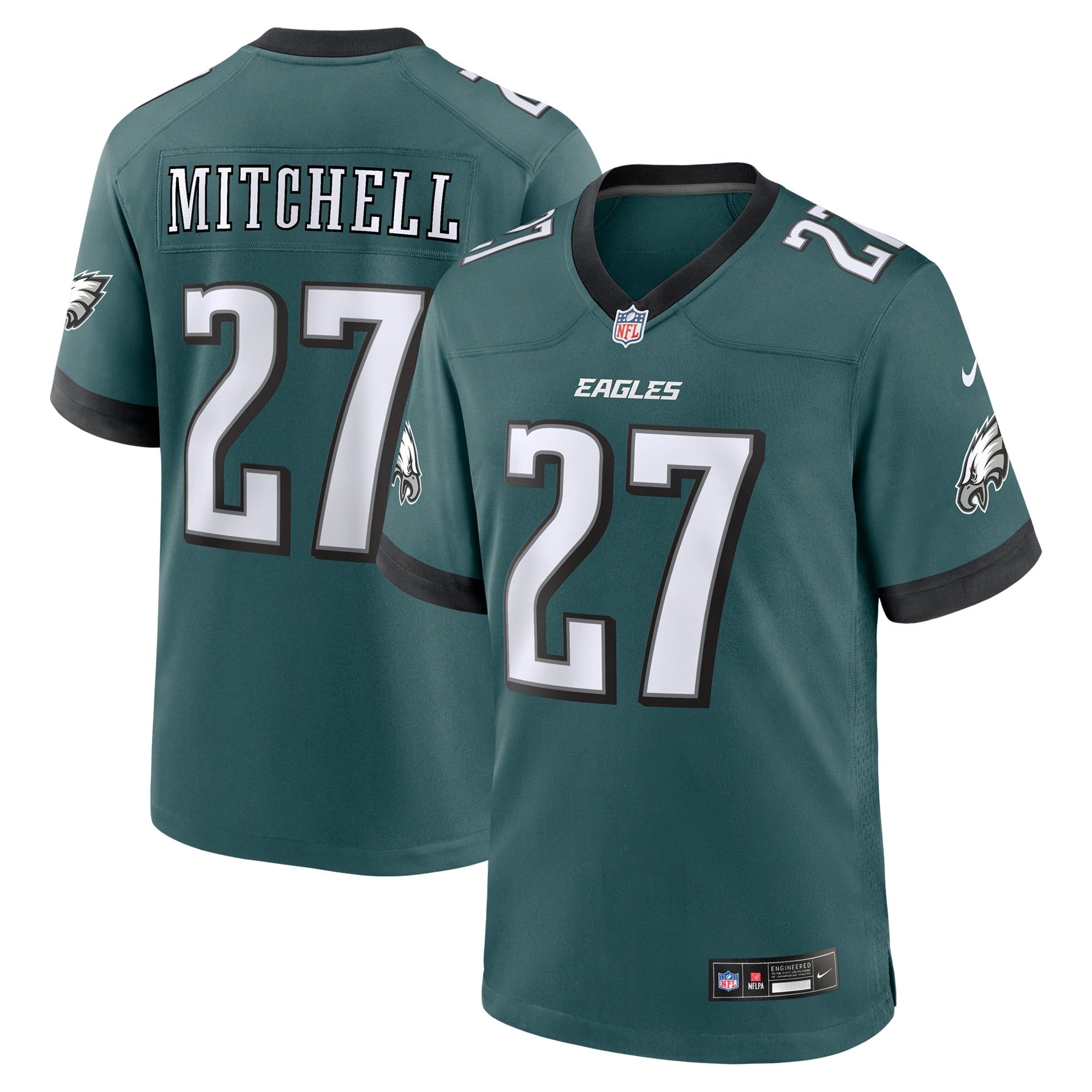 Quinyon Mitchell Philadelphia Eagles Nike Alternate Game Jersey - Kelly Green/Green - Image 6