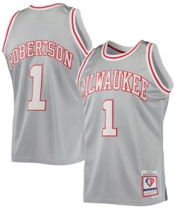 Oscar Robertson Milwaukee Bucks 75th Anniversary 1971/72 Hardwood Classics Swingman Jersey - Silver