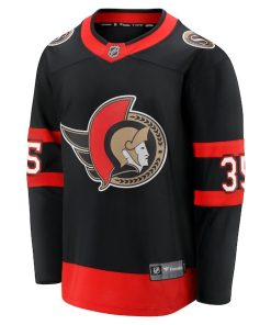 Alternative view of Linus Ullmark Ottawa Senators  Home Premier Breakaway Player Jersey - Black