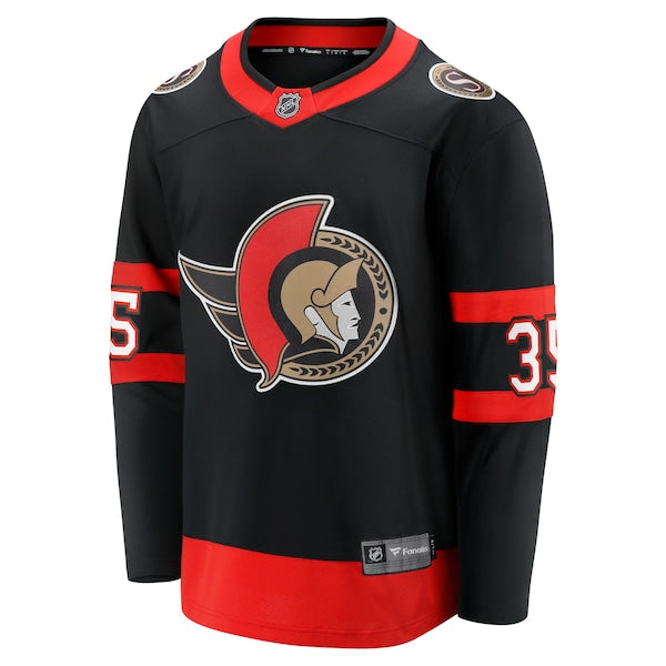 Linus Ullmark Ottawa Senators Home Premier Breakaway Player Jersey - Black - Image 2