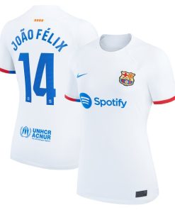 Jo?o F¨¦lix Barcelona Nike Women's 2023/24 Away Stadium Replica Player Jersey - White