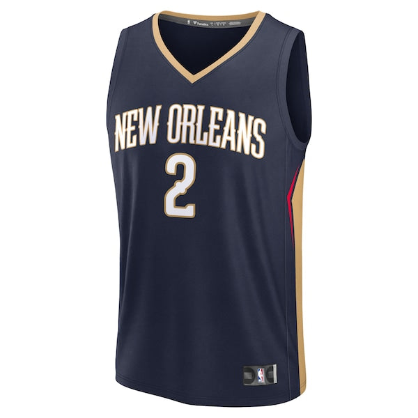 Herbert Jones New Orleans Pelicans Fast Break Replica Player Jersey - Icon Edition - Navy - Image 2