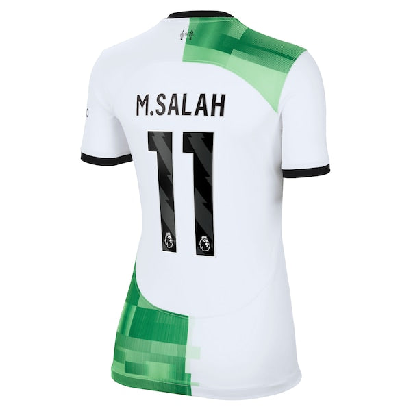 Mohamed Salah Liverpool Nike Women's 2023/24 Away Replica Player Jersey - White/Red - Image 5