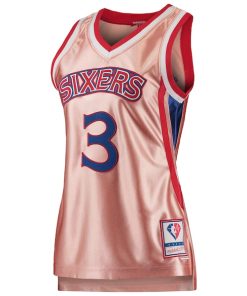Alternative view of Allen Iverson Philadelphia 76ers Women's 75th Anniversary Rose Gold 1996 Swingman Jersey - Pink