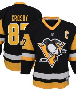 Sidney Crosby Pittsburgh Penguins Youth Captain Patch Home Replica Player Jersey - Black
