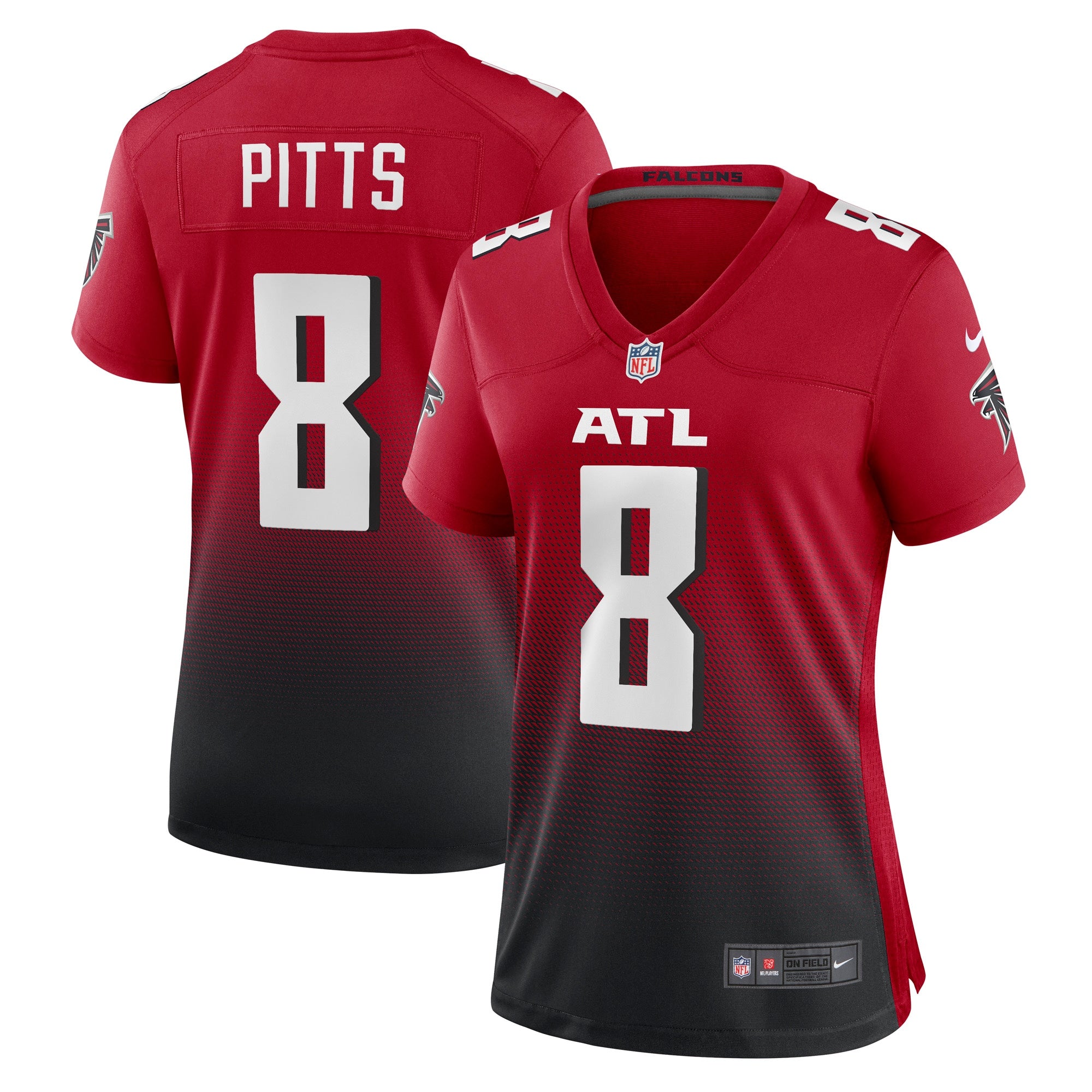 Kyle Pitts Atlanta Falcons Nike Women's 2021 NFL Draft First Round Pick Player Game Jersey - Black/Red - Image 5