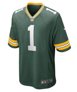 Alternative view of Number 1 Groom Green Bay Packers Nike Game Jersey - Green