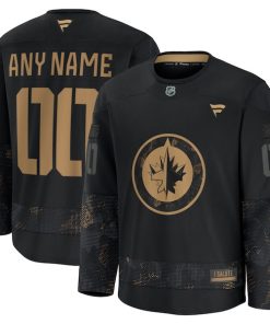 Winnipeg Jets  2024 Military Appreciation Personalized Long Sleeve Practice Jersey - Black