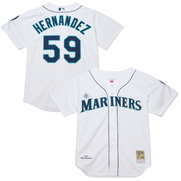 Felix Hernandez Seattle Mariners Cooperstown Collection Authentic Jersey?ยจC White