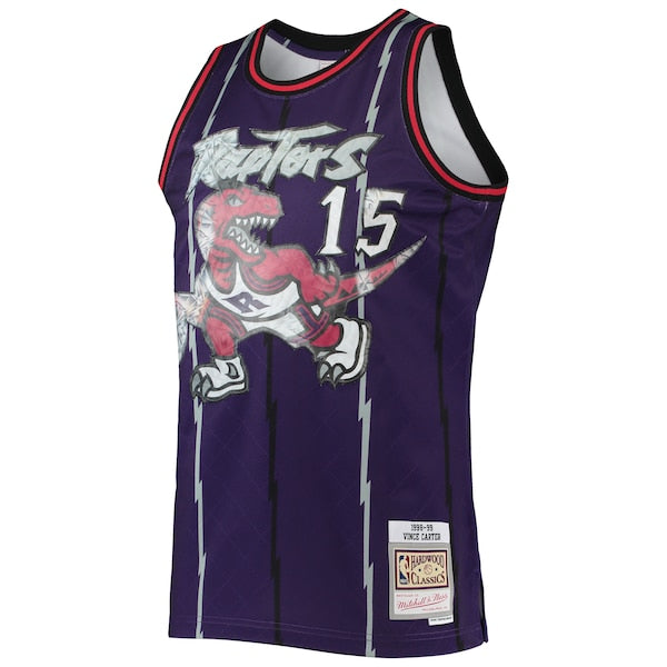 Vince Carter Toronto Raptors 1998/99 Hardwood Classics NBA 75th Anniversary Diamond Swingman Jersey - Purple - Image 2