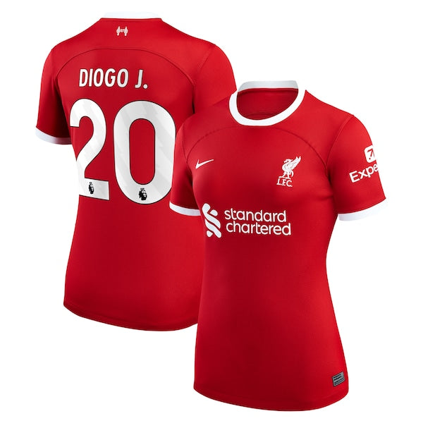 Diogo Jota Liverpool Nike Women's 2023/24 Home Replica Player Jersey - Red/White - Image 6