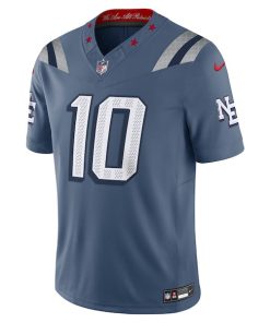 Alternative view of Drake Maye New England Patriots Nike 2025 Rivalries Collection Limited Jersey - Storm Blue