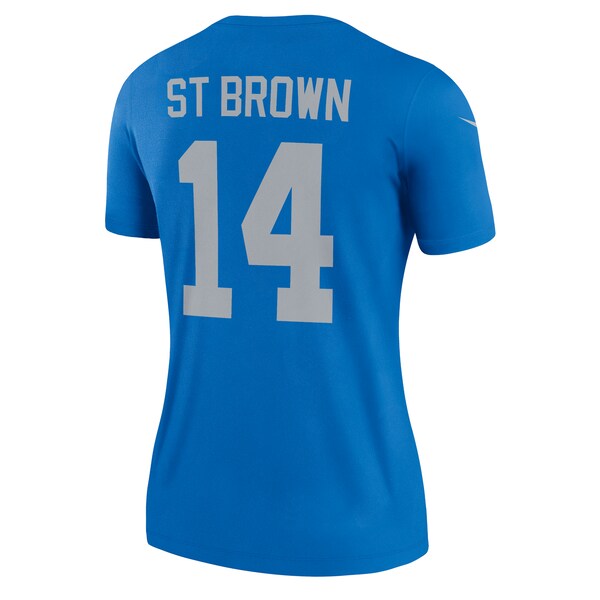 Amon-Ra St. Brown Detroit Lions Nike Women's Alternate Legend Player Performance Top - Blue - Image 3