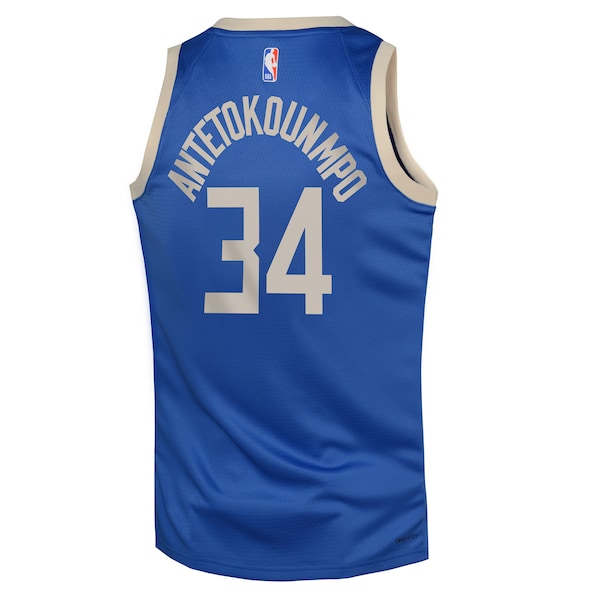 Giannis Antetokounmpo Milwaukee Bucks Nike Youth 2024/25 Swingman Player Jersey - City Edition - Royal - Image 3