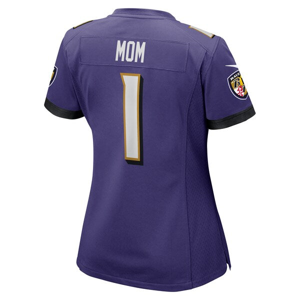 Number 1 Mom Baltimore Ravens Nike Women's Game Jersey - Purple - Image 3