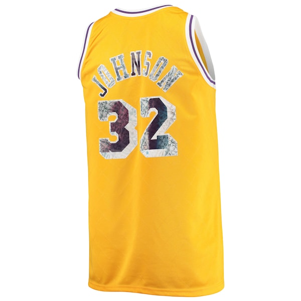 Magic Johnson Los Angeles Lakers Big & Tall 1984/85 NBA 75th Anniversary Diamond Swingman Jersey - Gold - Image 3