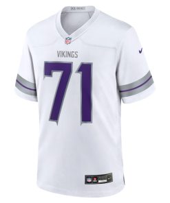 Alternative view of Christian Darrisaw Minnesota Vikings Nike Alternate Game Jersey -  White