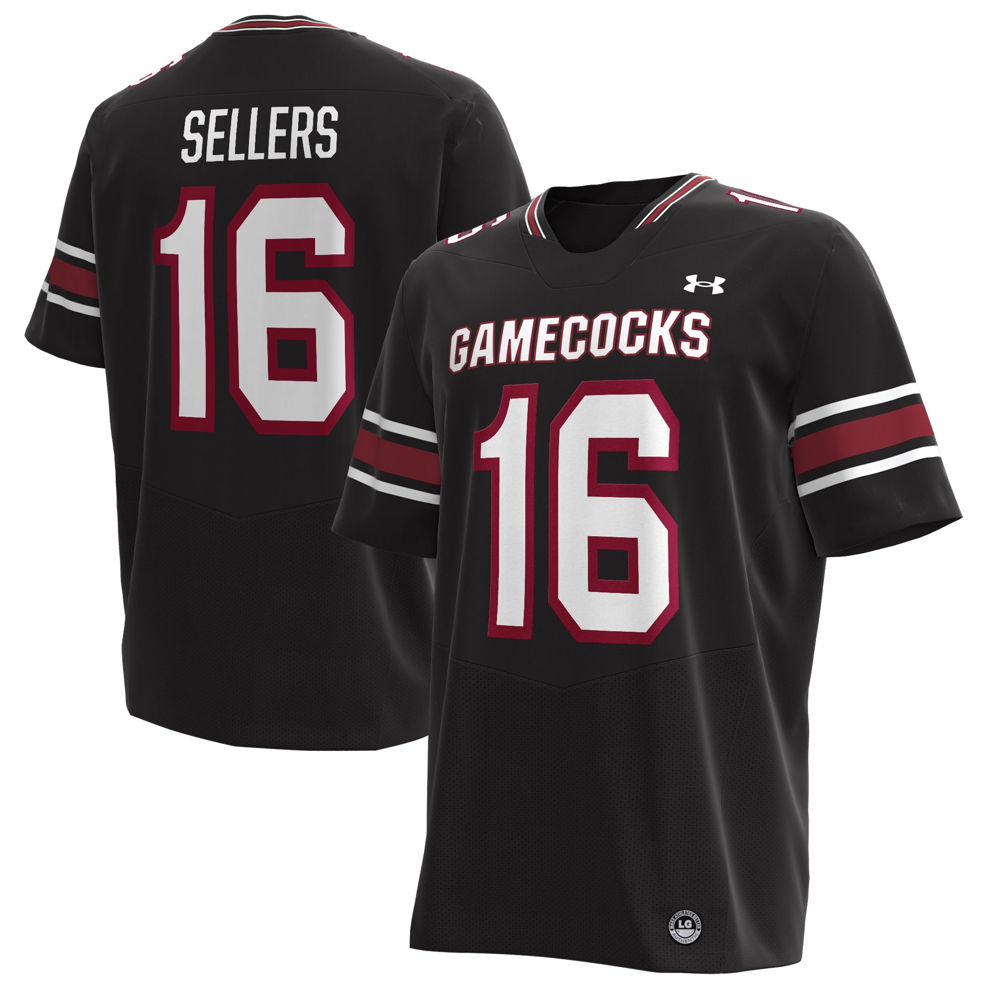 Men's Under Armour LaNorris Sellers South Carolina Gamecocks NIL Football Replica Player Jersey - Garnet/Black - Image 6
