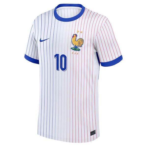 Kylian Mbappe France National Team Nike 2024 Away Replica Jersey - White/Blue - Image 3