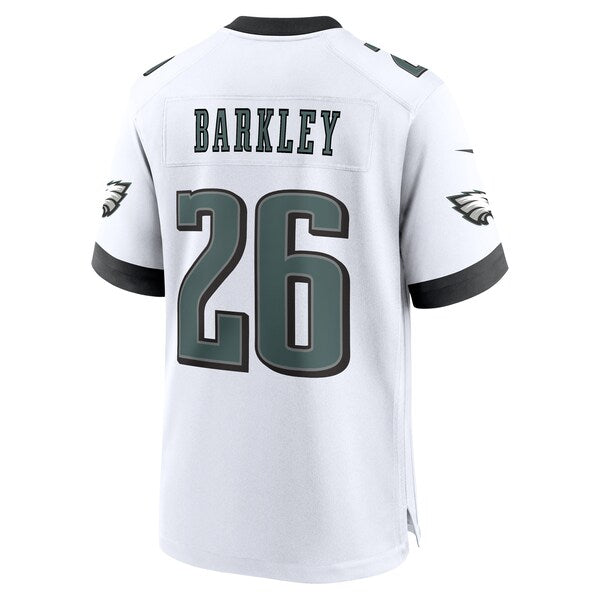 Saquon Barkley Philadelphia Eagles Nike White Game Jersey - White/Black/Green/Kelly Green - Image 4