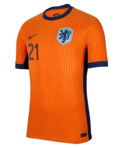Alternative view of Frenkie de Jong Netherlands National Team Nike 2024 Home Authentic Jersey - Orange