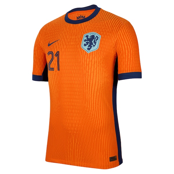 Frenkie de Jong Netherlands National Team Nike 2024 Home Authentic Jersey - Orange - Image 2
