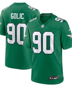 Alternative view of Mike Golic Philadelphia Eagles Nike Alternate Game Jersey - Kelly Green/Green