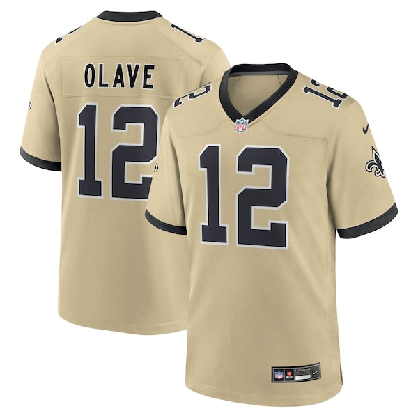 Chris Olave New Orleans Saints Nike Youth Gameday Golds Alternate Game Player Jersey - Gold/White - Image 4